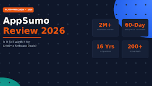 Featured image for GrabbedDeals titled AppSumo Review 2026, asking if it is still worth it for lifetime software deals and highlighting key stats including over 2 million customers served, a 16 year history, over 200 active deals and a 60 day money back guarantee.