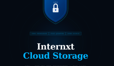 A featured image banner titled Internxt Cloud Storage StackSocial Lifetime Deal Review, showing a padlock shield icon, tags for zero-knowledge, post-quantum, and open-source, and highlighting a $99.97 one-time payment for 2TB end-to-end encrypted storage for life.