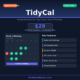 Featured hero infographic for GrabbedDeals titled TidyCal: Schedule Smarter. Pay Once. Own It Forever., highlighting a 29 dollar one-time lifetime deal payment with no monthly fees. The graphic displays a mini booking calendar layout for May 2026 alongside key feature blocks detailing Unlimited Bookings, 10 Calendar Sync, Stripe and PayPal integration, 0 percent commission, Zoom Auto-Links and Group Sessions.