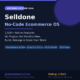 A featured promotional banner titled Selldone No-Code Ecommerce OS on grabbeddeals.online, featuring a purple pill badge in the upper left that reads APPSUMO LIFETIME DEAL. Set against a dark navy layout detailed with a subtle light gray dot grid and a large purple crescent-circle graphic in the upper right, white text on the left highlights product benefits: 1,500+ Native Features, No Plugins. No Monthly Fees., and Build, Manage & Scale Your Store. Four horizontal blue pill badges showcase core system features: Marketplace Builder, Dynamic Pricing, Multi-Vendor, and POS Ready. The bottom layout displays the domain and a call to action on the left, balanced on the right by the metrics Rating: 4.84/5 and 67+ AppSumo Reviews in bright yellow text.