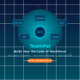 A featured promotional banner for Taskade titled Organize. Automate. Scale. on a dark navy background. The lower left section highlights the platform as an "AI-powered collaborative workspace" that is "Available now on AppSumo – Lifetime Deal" positioned directly above a light blue pill badge reading "No monthly fees. Ever." The upper section features a stylized workspace backdrop displaying a 3x4 grid of dark rectangular cards with color-coded top borders (blue, purple, pink, teal, and gold). Overlaid on the right is a prominent rounded rectangle window displaying a blue circular checkmark task icon above the bold text Smart AI Hub, followed by the description "Manage tasks, notes, and agents in minutes" and the metrics "1,000+ Templates | Multi-Platform Sync".